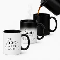 Caneca magica personalizada foto transforma quente nome cerâmica