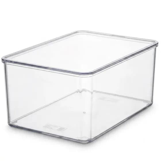 Kit Caixa Organizadora Com Tampa Multiuso Acrílico Transparente 3,5L