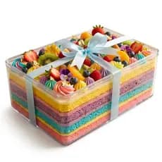Kit 5 Cake Box Com Tampa Sobremesa Caixa Acrílico