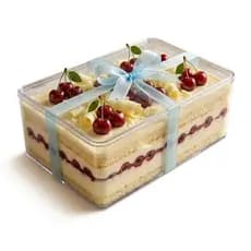 Kit 10 Cake Box  Com Tampa Sobremesa Caixa Acrílico