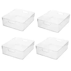 Kit 4 Caixas Organizadoras Acrílico Multiuso Cristal 7,5L