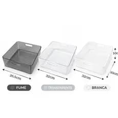 Kit 5 Caixas Cesta Organizadora Multiuso em Acrílico Resistente 7,5L