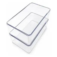 Kit 2 Caixa Com Tampa Transparente Organizadora Acrílico 3,5L