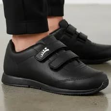 Tênis Infantil Ortopasso Jogging Menino Menina Preto Escolar Confortavel