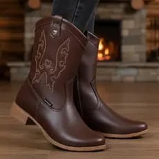 Bota Botina Infantil Texana Love Menina Feminina Cano Alto Country Coturno Confortável