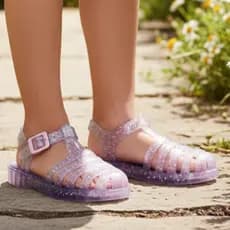 Sandália Papete Infantil Menina Feminino Transparente Aranha Glitter Confortável Promoção juvenil