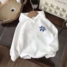 Blusa moletom estrelas do mar manga longa branca com capuz.