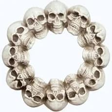 Guirlanda de Halloween Cranios Caveira Branco