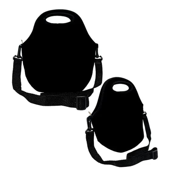 Lancheira Térmica Bolsa Marmita Fitness Neoprene Cor Preta Lanche Necessaire Marmiteira Ideal Para o Dia Dia