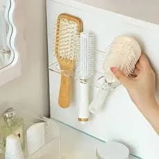 Suporte Escova de Cabelo em Acrílico Cristal Utilidades Organizadores Quarto Penteadeira Guarda Roupa.
