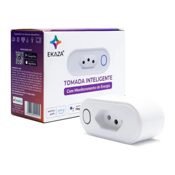 Tomada Inteligente Wi-fi Automação Bivolt Alexa | Google Ekaza Wi-Fi 16A