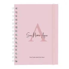 Caderno Feminino Personalizado Plus Moderna Colors Rosa Claro 100 Folhas 14x20 Cm
