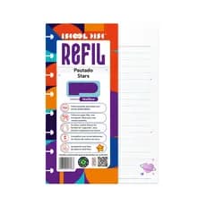 Refil Caderno De Disco Iscool Inteligente Pautado Star Inteligente 90g 100 Folhas