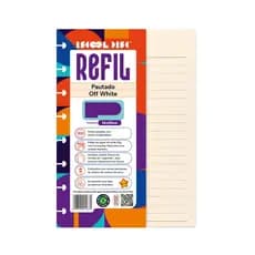 Refil Caderno De Disco Iscool Inteligente Pautado SOLID Off White 100 Folhas 90g