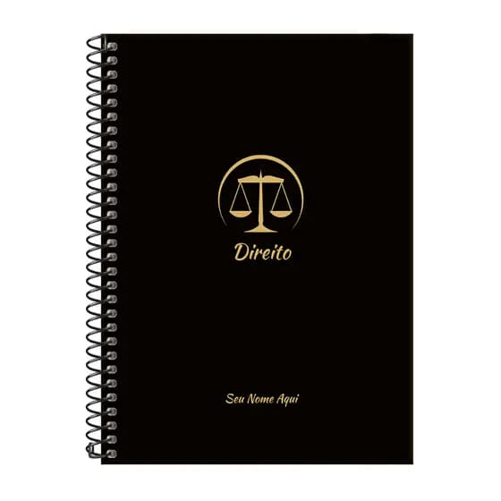 Caderno Colegial Personalizado Profissões Preto e Ouro Matérias - Parte 1