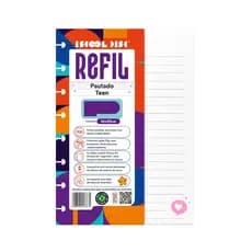 Refil Caderno De Disco Iscool Inteligente Pautado Teen Inteligente 90g 100 Folhas