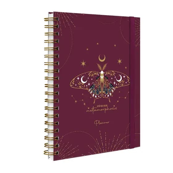 Agenda Planner Semanal Permanente Cosmos Borboleta Marsala
