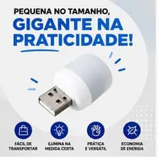 Mini Luz LED USB para Notebook, Carro e Power Bank