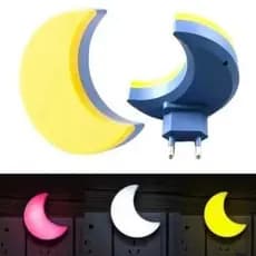 Luminária Fix Luz Noturna Led Lua Amarela 8cm 7cm Lua Amarela