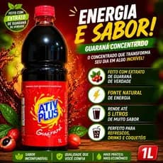 Xarope Concentrado de Guaraná Ativ Plus 1L – Rende Muito Mais