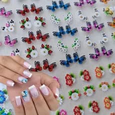 120 Adesivo de Unha 3D Premium Finalizado com Esmalte Nail Art Manicure Pedicure