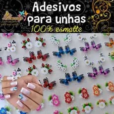 Alemay 100 Adesivo de Unha 3D Premium Top Mão Pés Nail Art e Leve mais 20 Adesivos