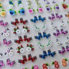 Nail Art 100 Adesivo de Unha e Leve 120 3D Florais e Borboletas Premium Já Finalizada