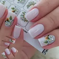 Achadinho Nail Art 120 Adesivo de Unha 60 PAR Linha Premium Florais (Finalizado com Esmalte)