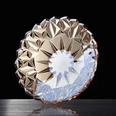 Fruteira De Vidro Centro De Mesa Ambar 33cm