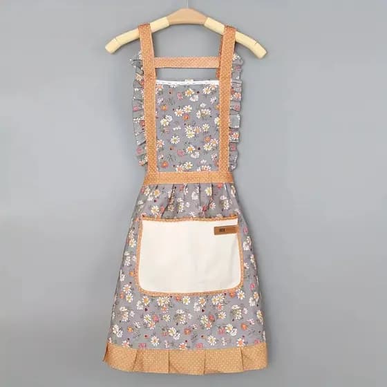 Avental De Princesa Em Renda Floral Com Um Bolso Para Toalhas De Mão À Prova D'água E Resistente Ao Oleo