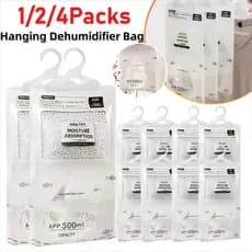 1/5/10 Pacotes Absorventes De Umidade Pendurados Sacos Desumidificadores De Armário Antimofo