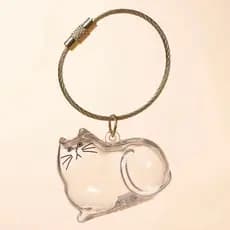 6/12 Cápsula De Armazenamento De Pêlos De Gato Transparente Charme Ovo Torção Caixa Cabelo Chaveiro Memorial Pingente