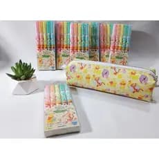 Kit Marca-Texto Ursinho Pooh 5 Cores | Marca texto com Duas Pontas Com Estojo