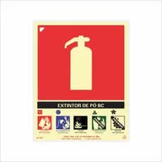 Placa de Sinalização Extintor Classe BC