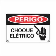 Placa de Perigo PERIGO CHOQUE ELÉTRICO