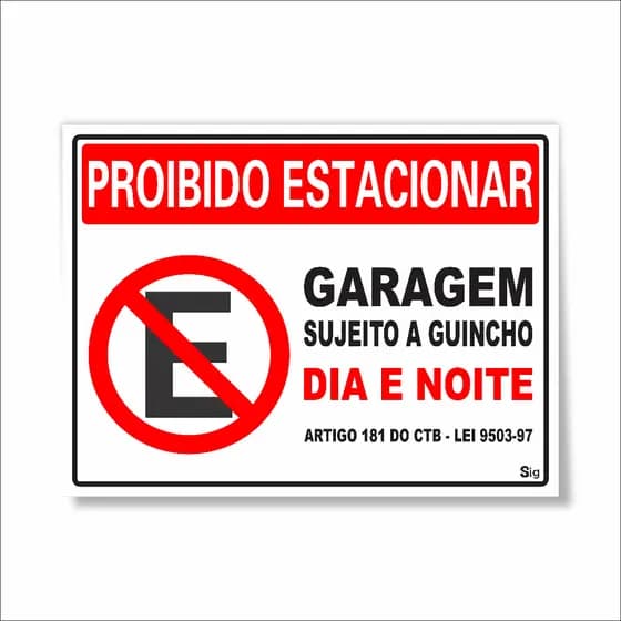Placa Proibido Estacionar Grande 30x40 Cm