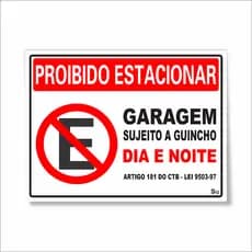Placa Proibido Estacionar Grande 30x40 Cm