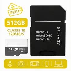 Cartão De Memória 512 GB Micro SD Ultra Classe 10 - 120MB/s Para Celular Câmera Vídeo Game