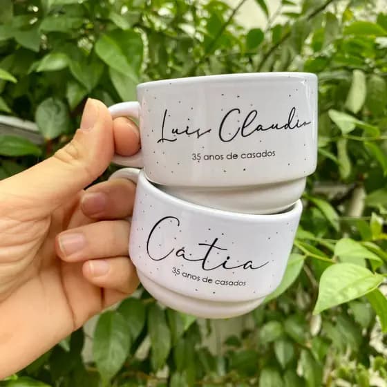 Xícara Personalizada Com Nome Para Padrinhos de Casamento, Aniversário, Dindos e etc 180ml
