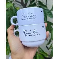 Xícaras Personalizadas Minimalista Corações Casamento Pai e Mãe dos noivos, Padrinhos Etc