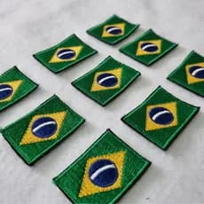 Patch Aplique Bordado Bandeira do Brasil 6X4 cm