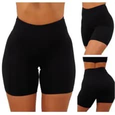 Shorts legging Suplex liso fitness cintura alta/ Shorts Academia Meia Coxa