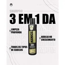 Shampoo e Condicionador 3 em 1 (cabelo, barba e corpo) - Kings