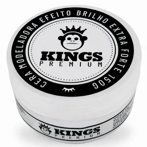 Pomada Cera Modeladora Incolor 150g Kings - Modela e Tira o Frizz, Efeito Brilho e Alta Fixação