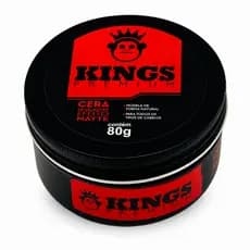 Pomada Cera Modeladora Matte Premium Kings 80g Lata Alumínio Luxo Fixa e Hidrata com Efeito Seco