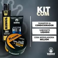 Kit Completo Masculino com Estilo: Shampoo, Sabonete e Cera Perfumada