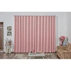 Cortina Jacquard Semi Blackout 3,00 x 2,70 Sala E Quarto Rose