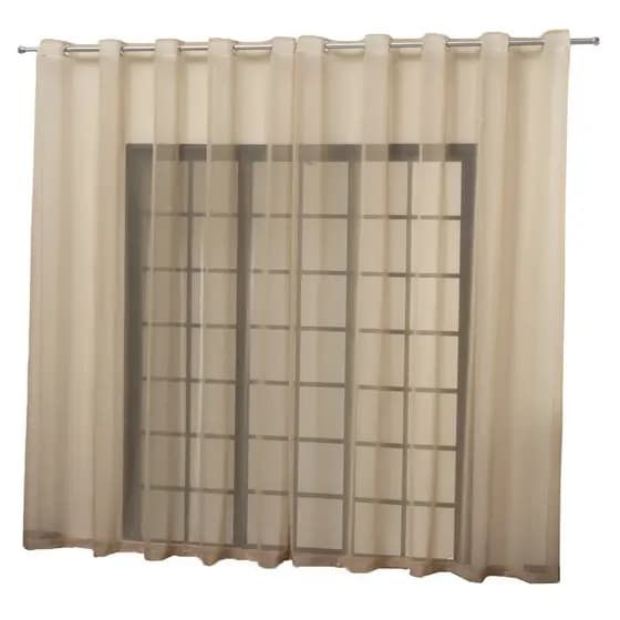 Cortina De Voil Para Sala E Quarto 3,00 X 2,50 Ilhos Cromados p/ Varão
