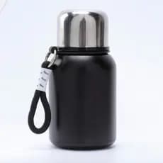 Mini Garrafa Térmica Aço Inox Escola Passeio Trabalho Cor:Preto