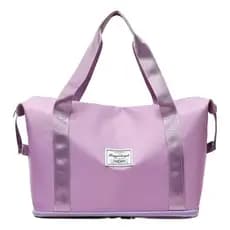 Bolsa Casual Expansível Dobrável Viagens Academia Cor:Lilás